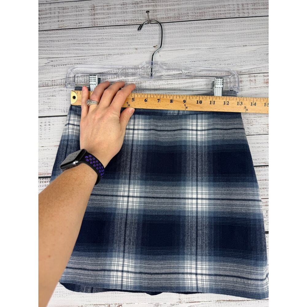 Abercrombie & Fitch Blue Plaid Mini Skirt XS Lined Academia School Anime Y2K - Picture 5 of 7